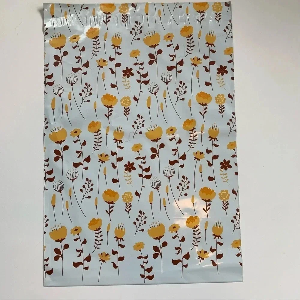 60 poly bag mailers shipping floral thank you variety print self seal 10x13”